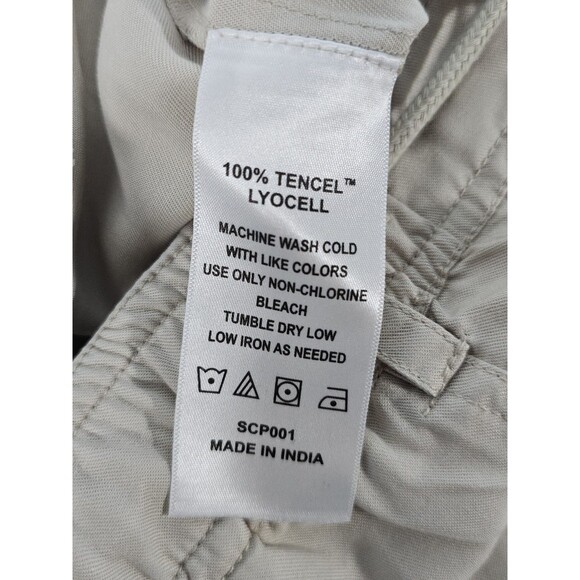 Quince Pants Cargo Women Vintage Wash Tencel Drawstring Shale Large - Picture 11 of 12